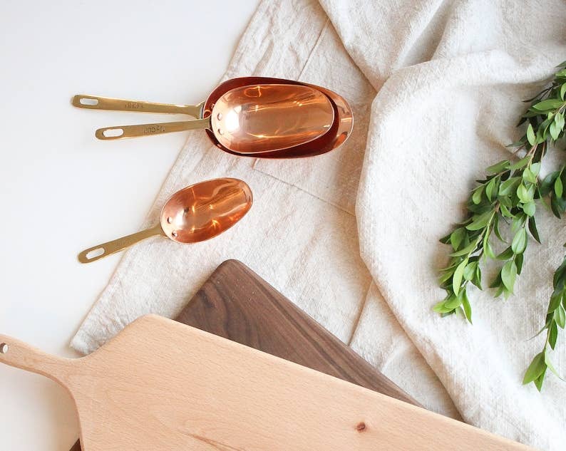 Copper Measuring Scoops - Set of 3