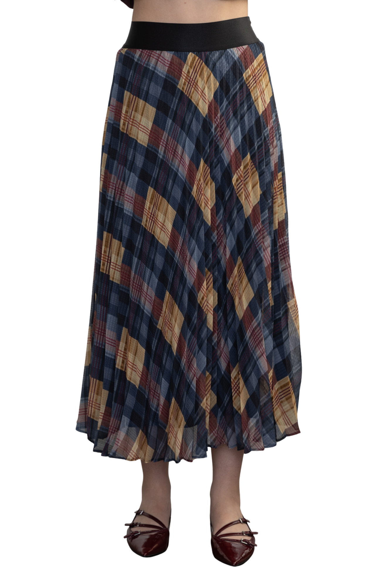 Margaret-O'Leary-Natalya-Pleated-Skirt-plaid