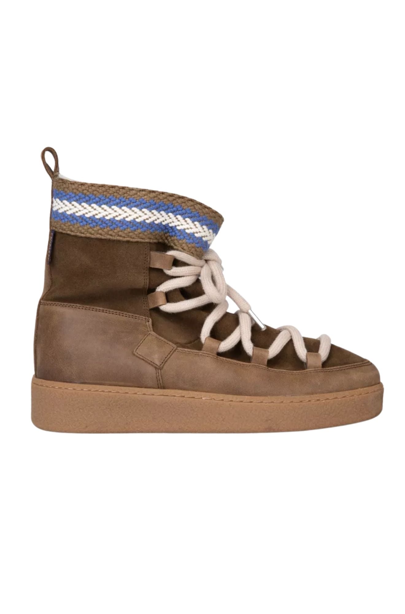 Penelope-chilvers-cosmos-fleece-suede-boot-chunky-laces-brown-blue