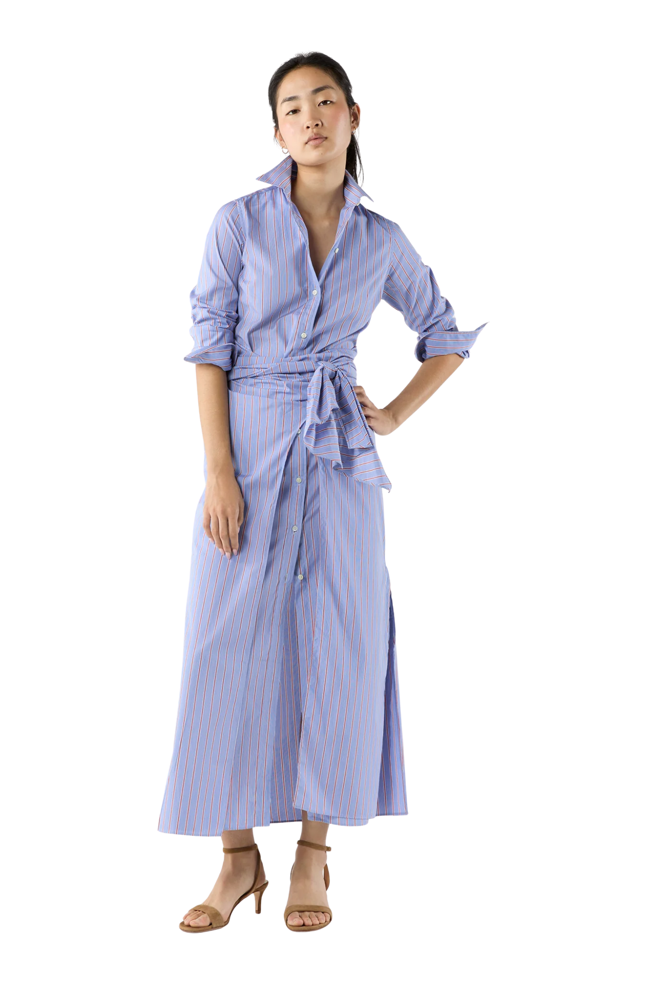 Maxi Tie-Waist Shirtdress