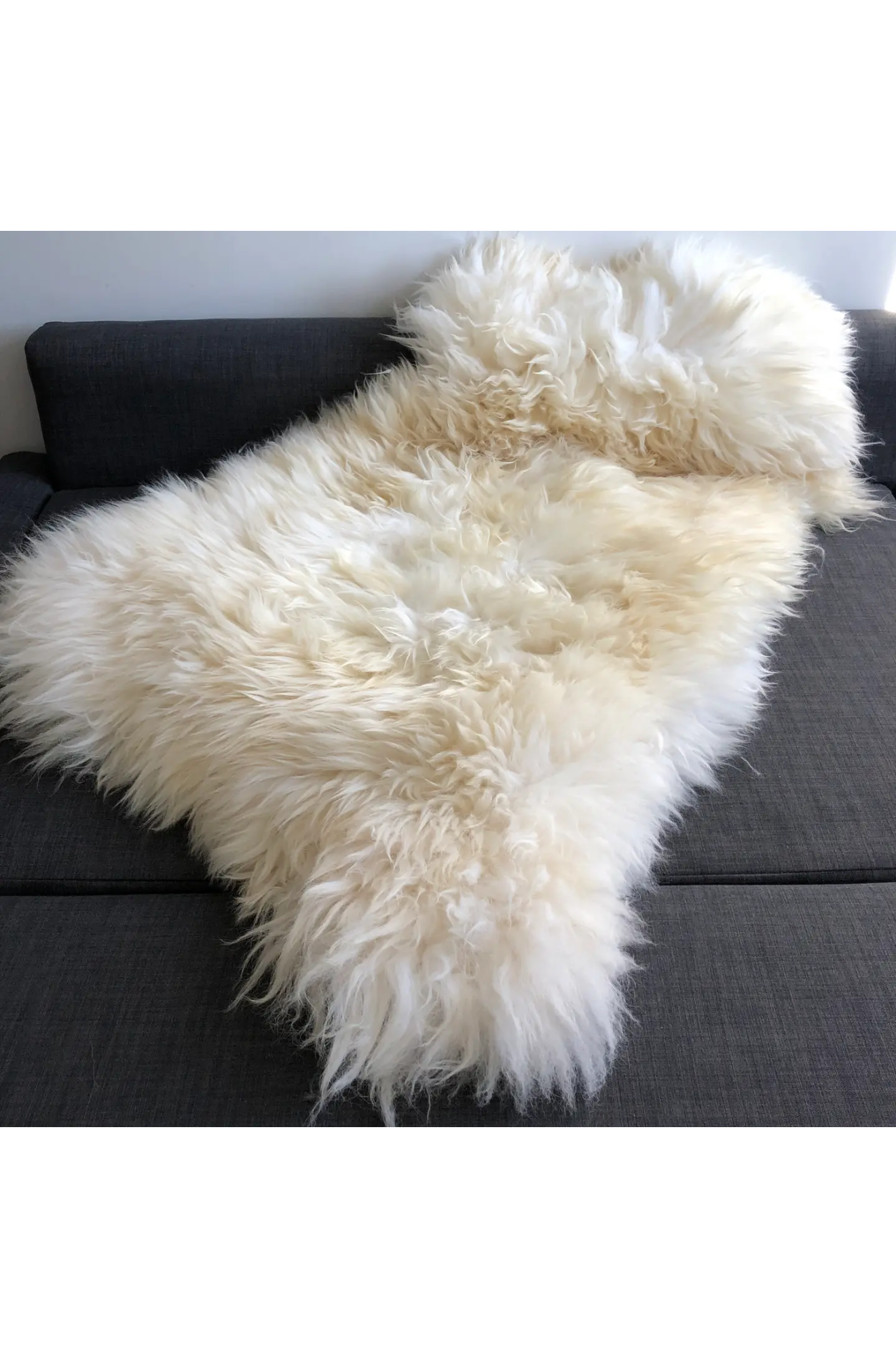 Xxl British White Sheepskin Rug 100% Ecotanned