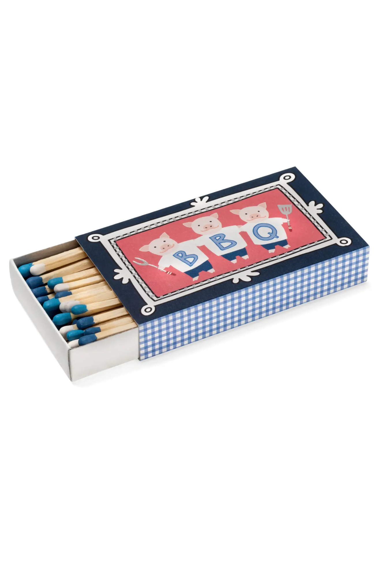 Matchbox with cartoon characters and 'ABC' text on a white background