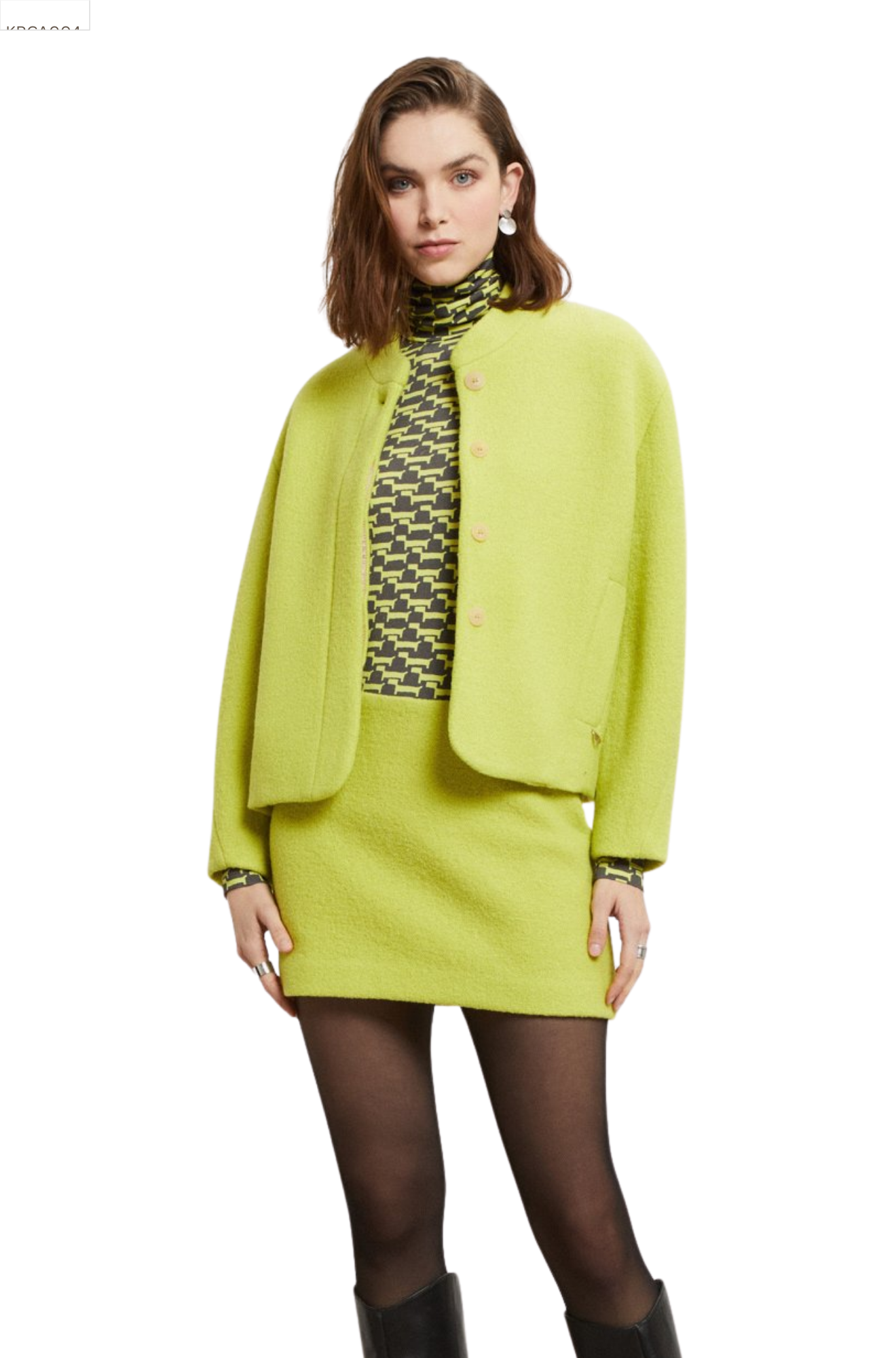 Cropped Boiled Wool Jacket