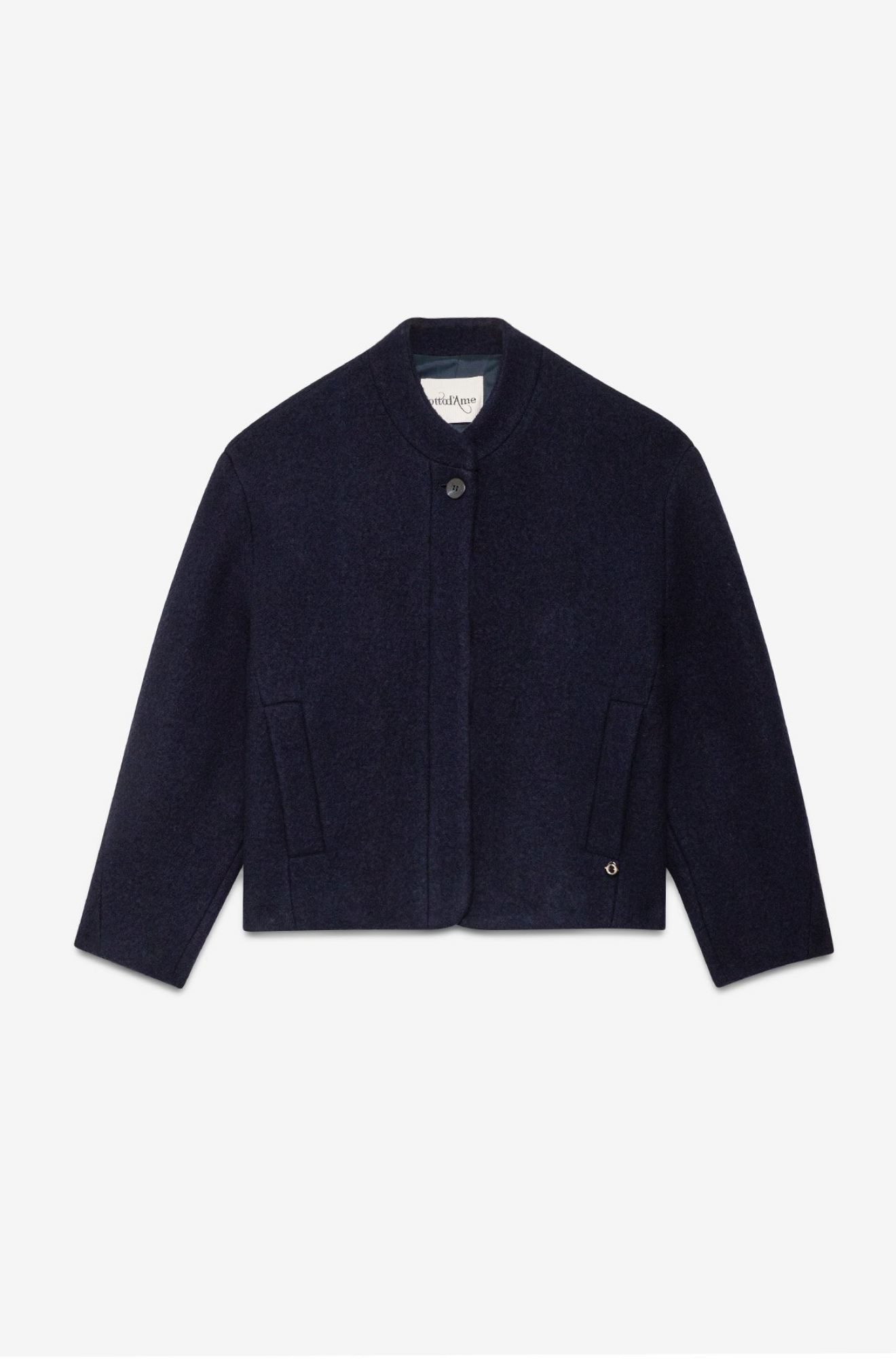 Cropped Boiled Wool Jacket