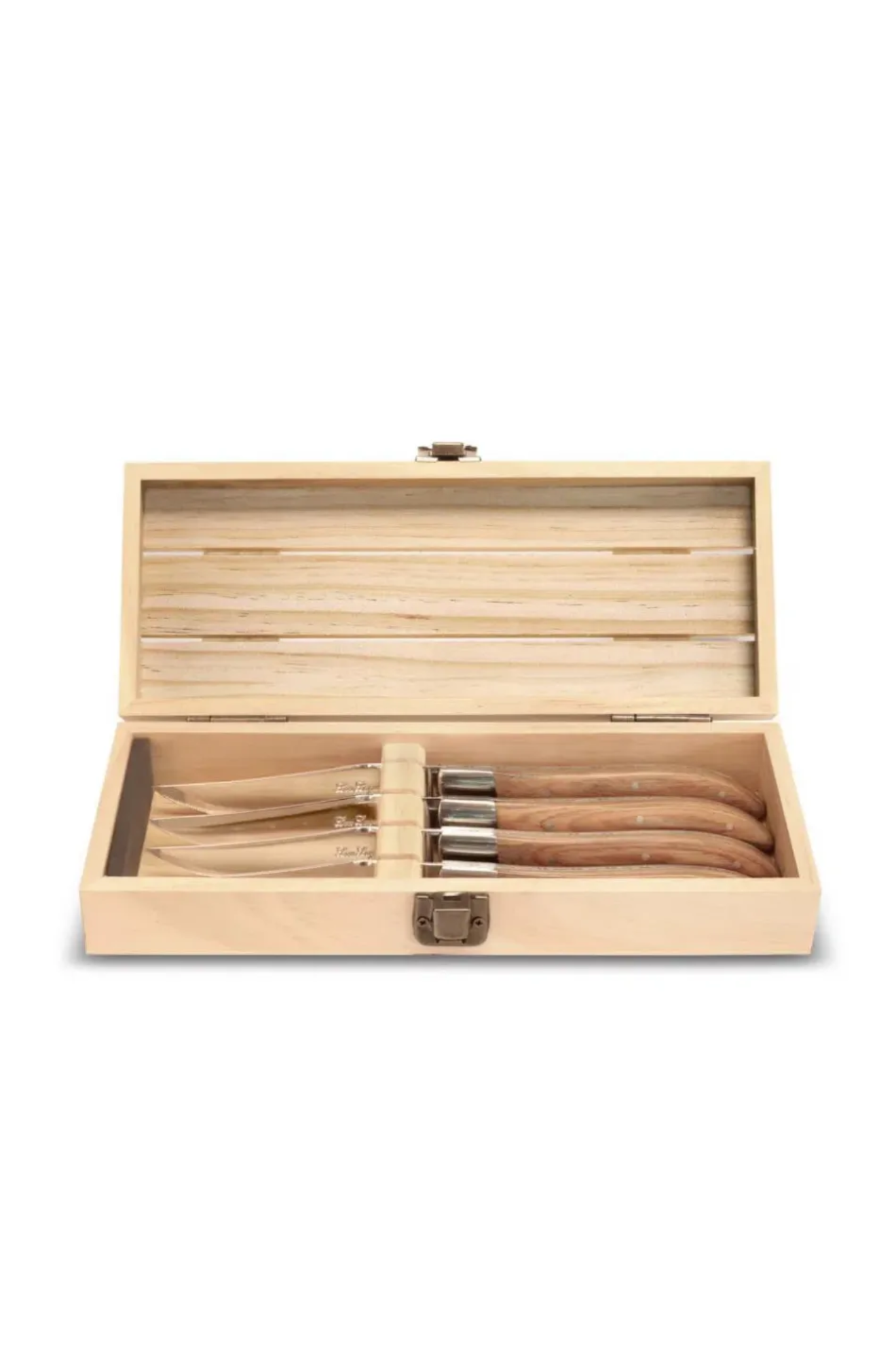 Lou Laguiole Pakka Wood Beech Steak Knife Set of 4 Hêtre