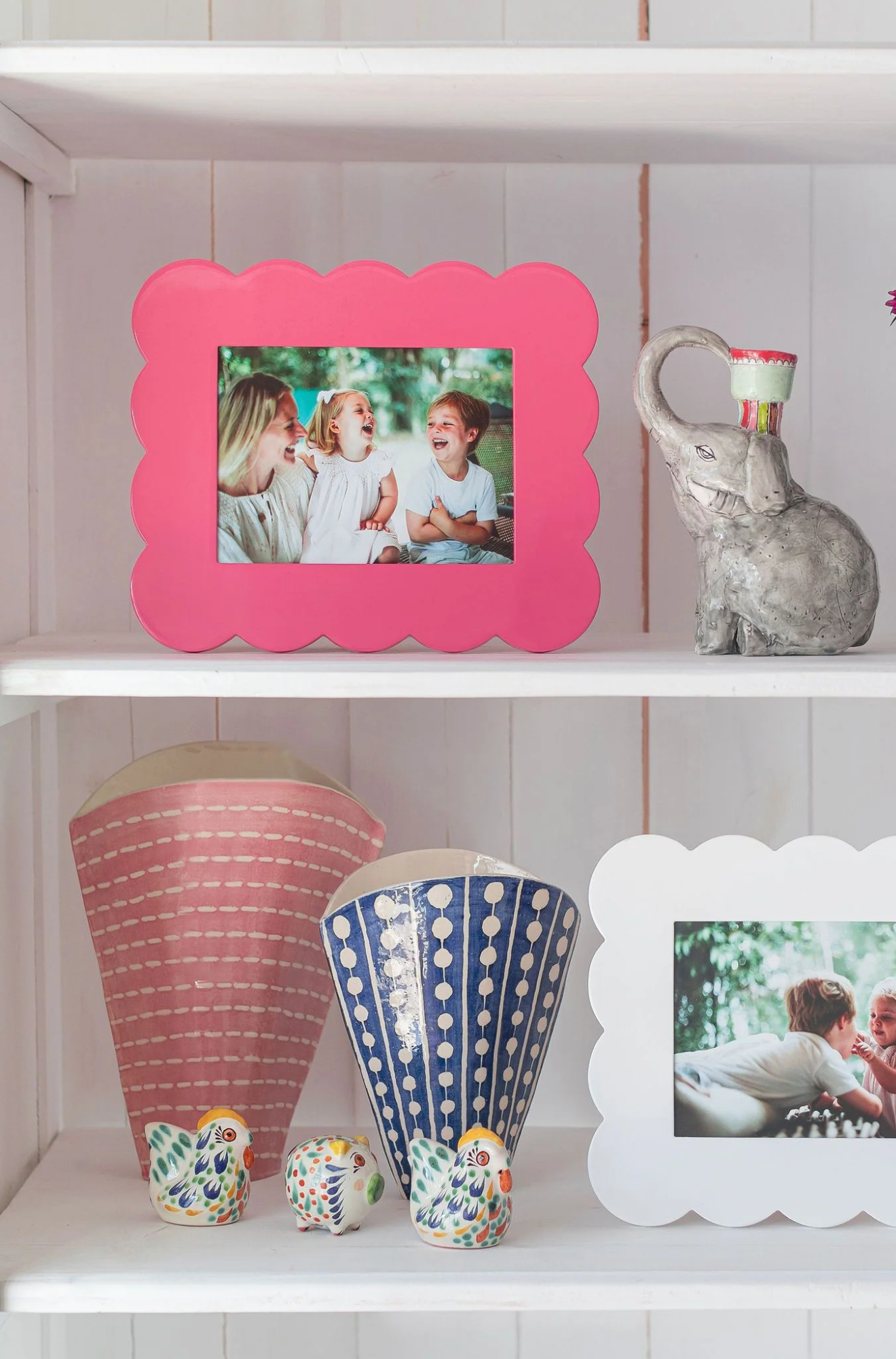 Scalloped Lacquer Photo Frame