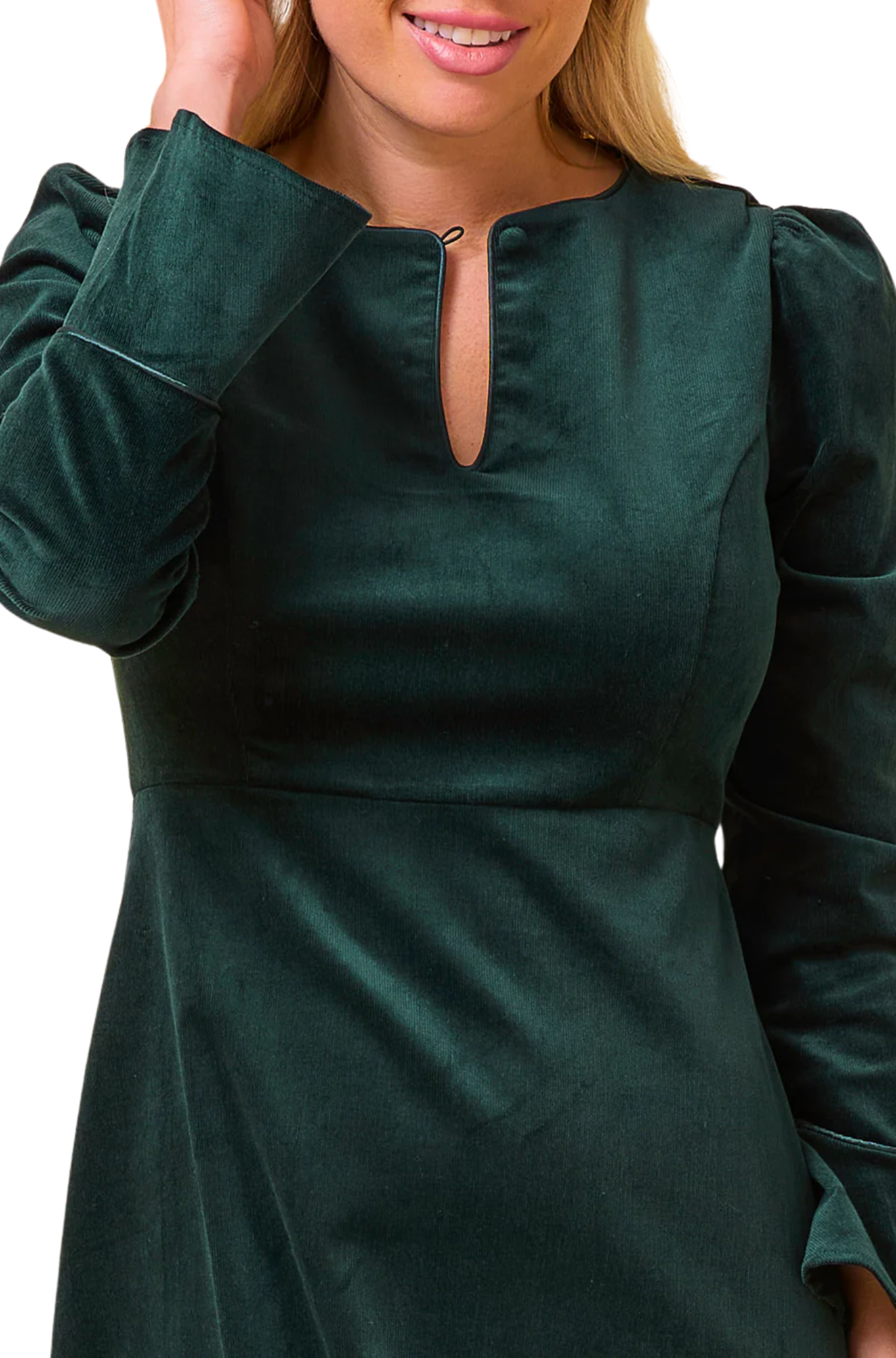 Paloma Round Neck Long Sleeve Stretch Corduroy