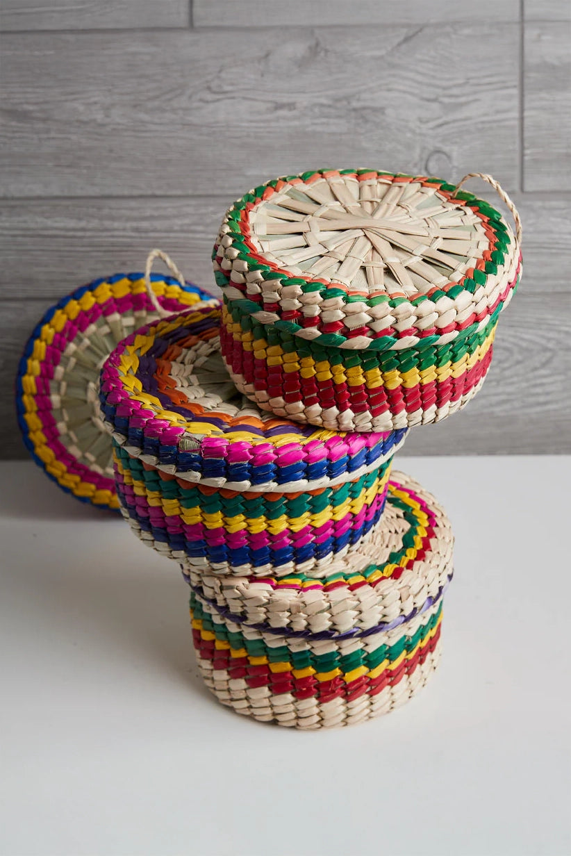 Mexican Woven Palm Tortilla Basket