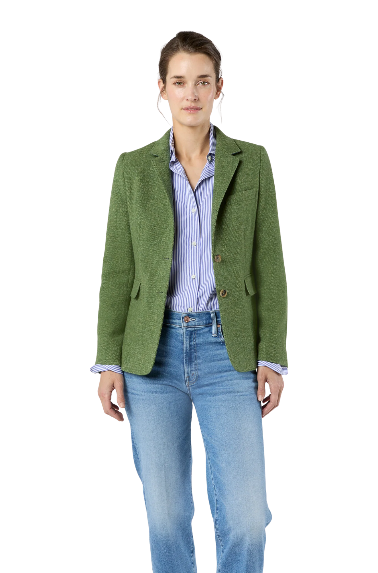 ann-mashburn-moira-blazer-Green-Multi-Herringbone-Tweed
