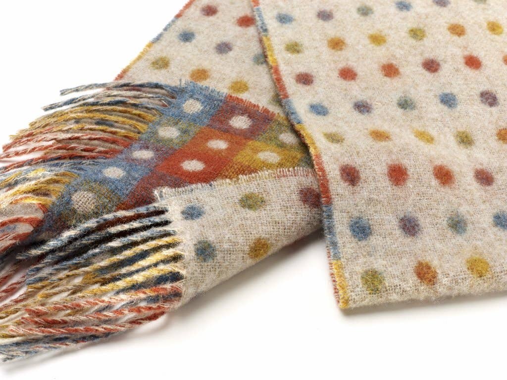 Bronte Moon - Spot Check Scarf - Beige Multi