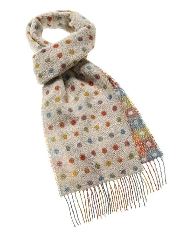 Bronte Moon - Spot Check Scarf - Beige Multi