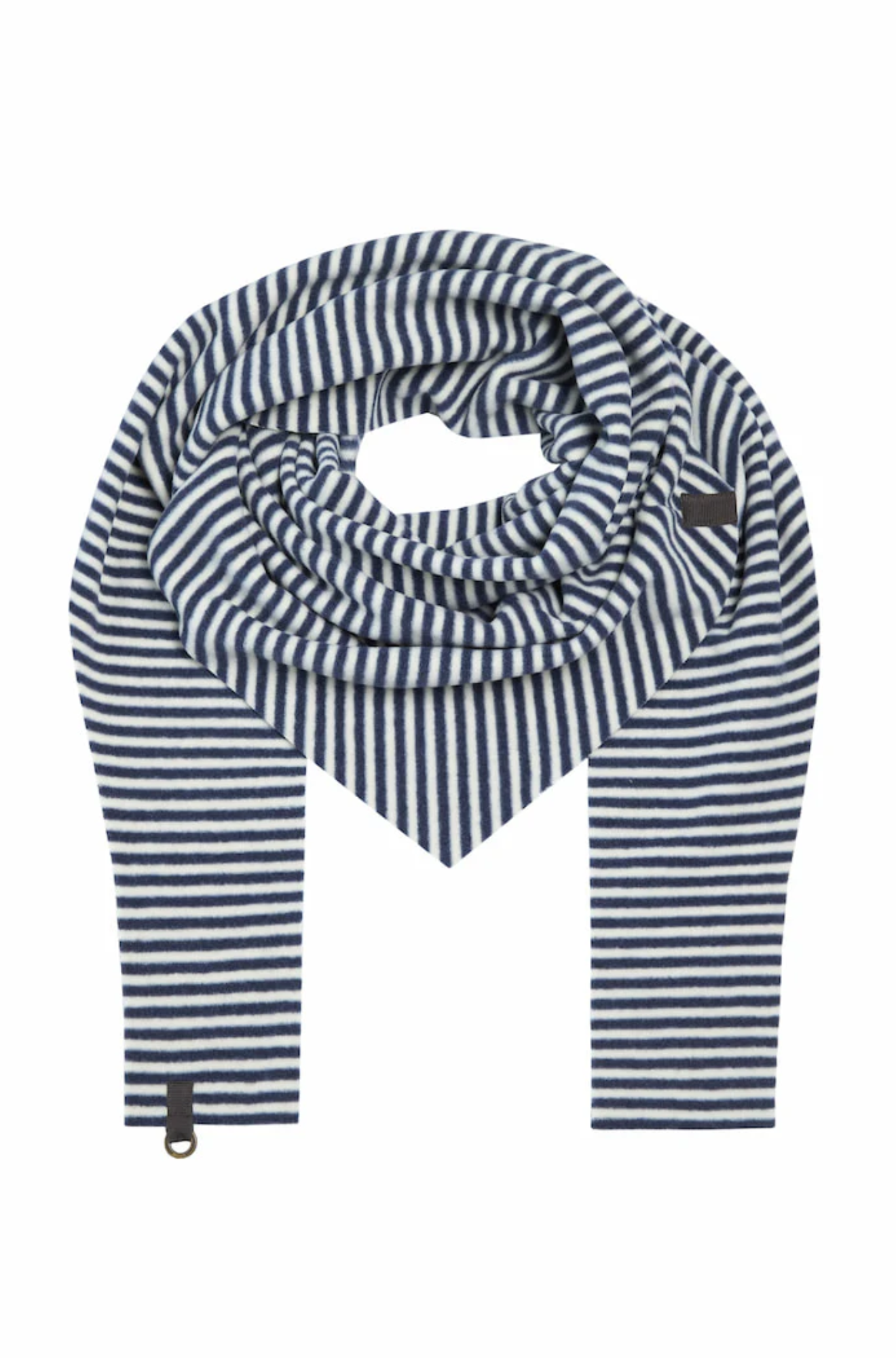 henriette-steffensen-fleece-navy-white-striped-triangle-scarf