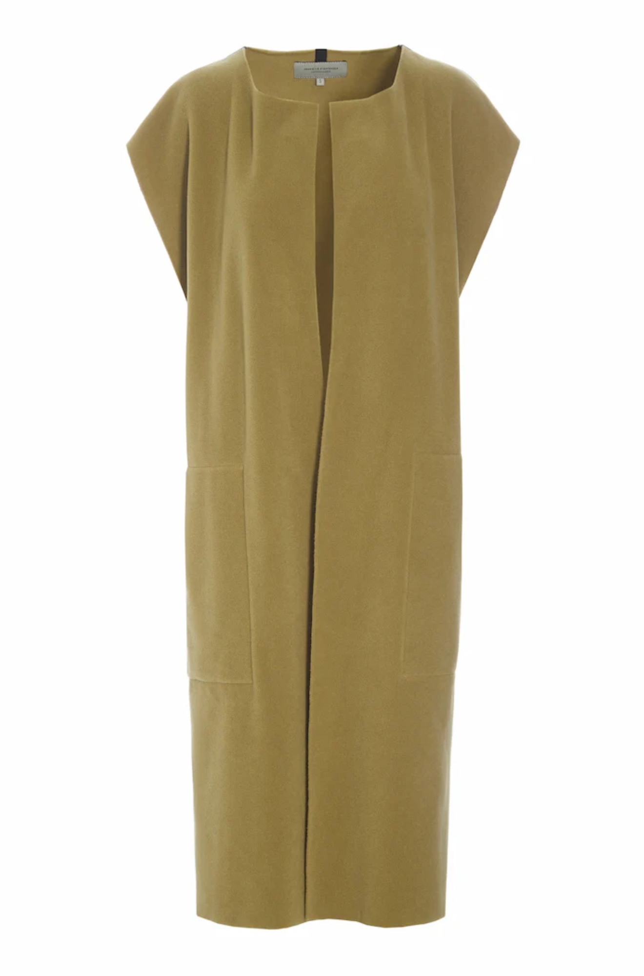henriette-steffensen-olive-long-vest-fleece
