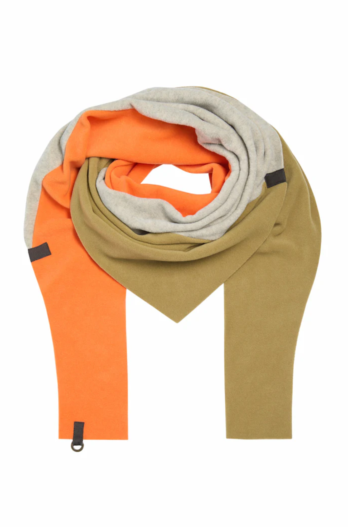 henriette-steffensen-orange-patch-triangle-scarf-fleece