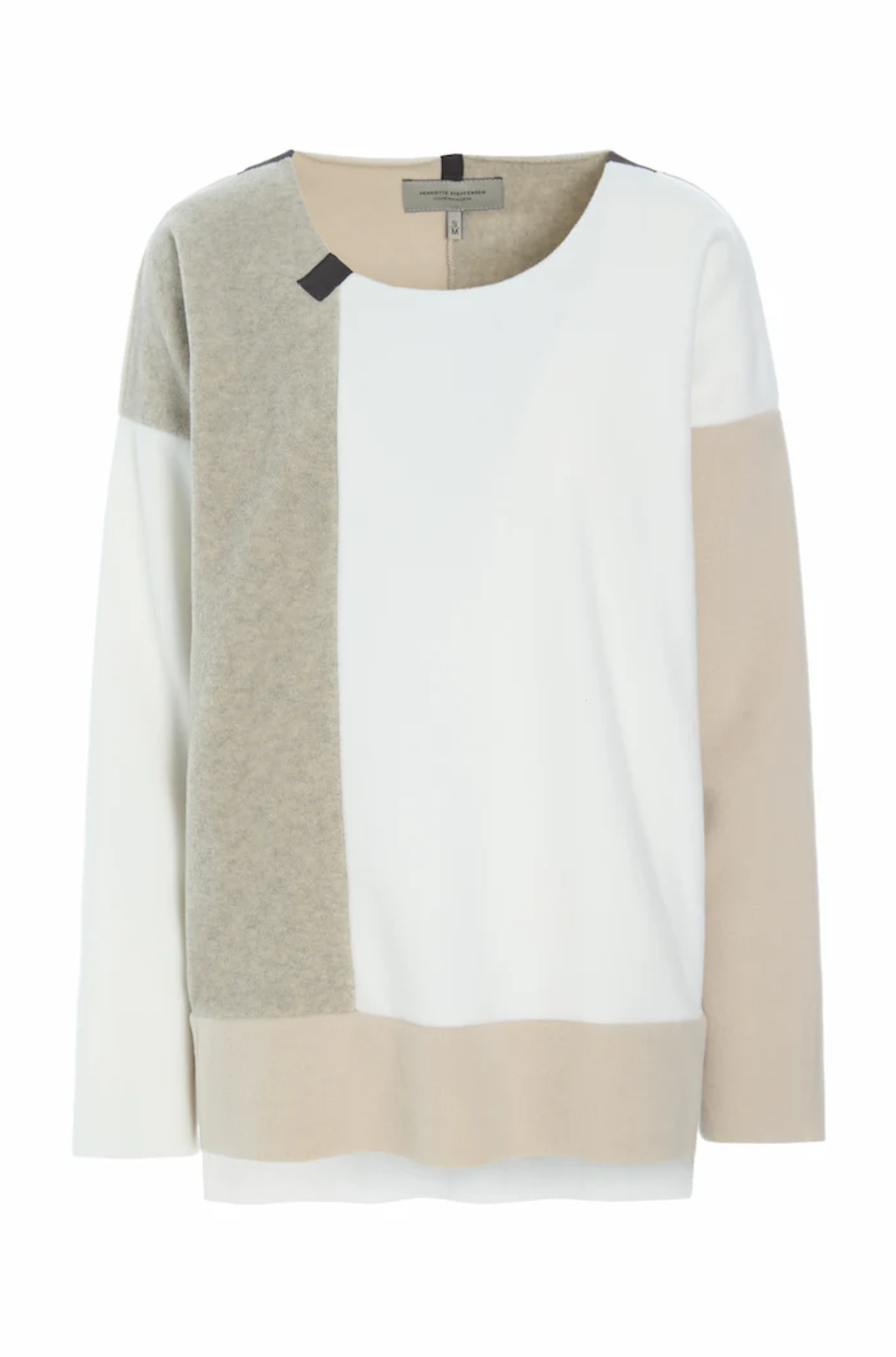 henriette-steffensen-patch-sweater-fleece-white-beige