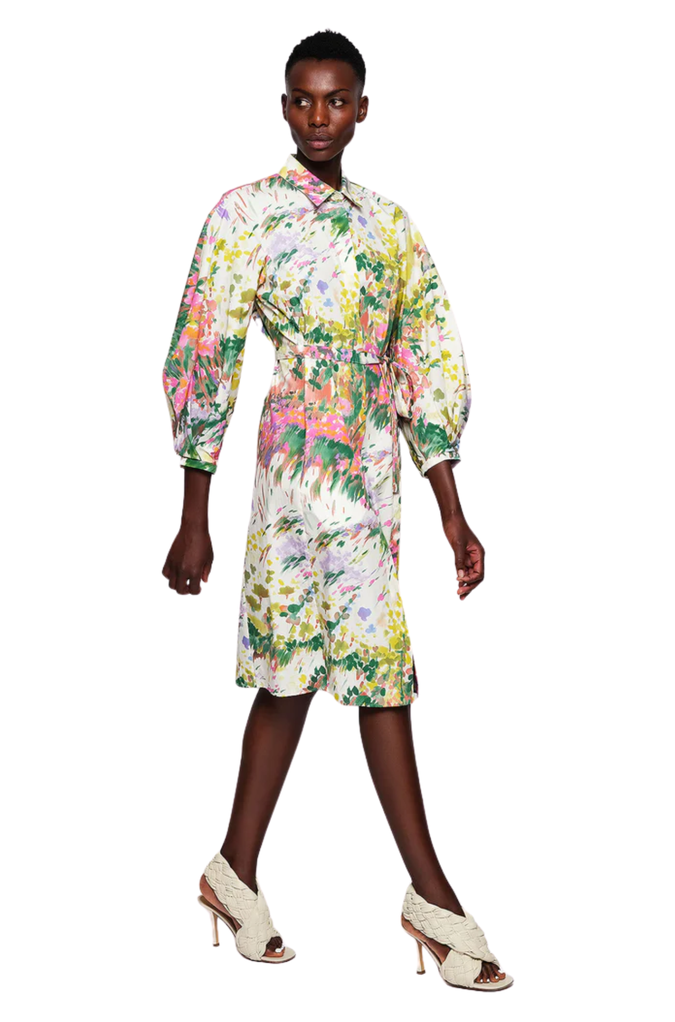 mirto-Floral-Brush-Strokes-Print-Shirt-Dress