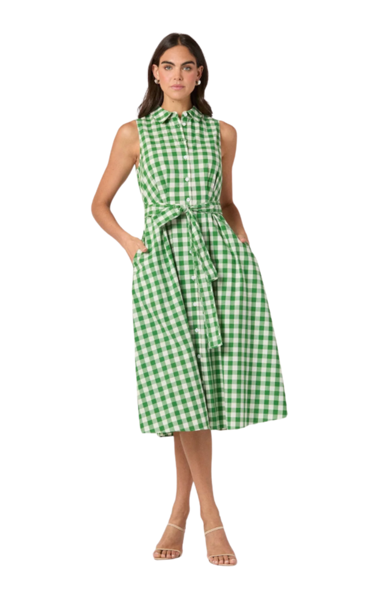 shoshanna-kendra-dress-green-white-checkered-plaid
