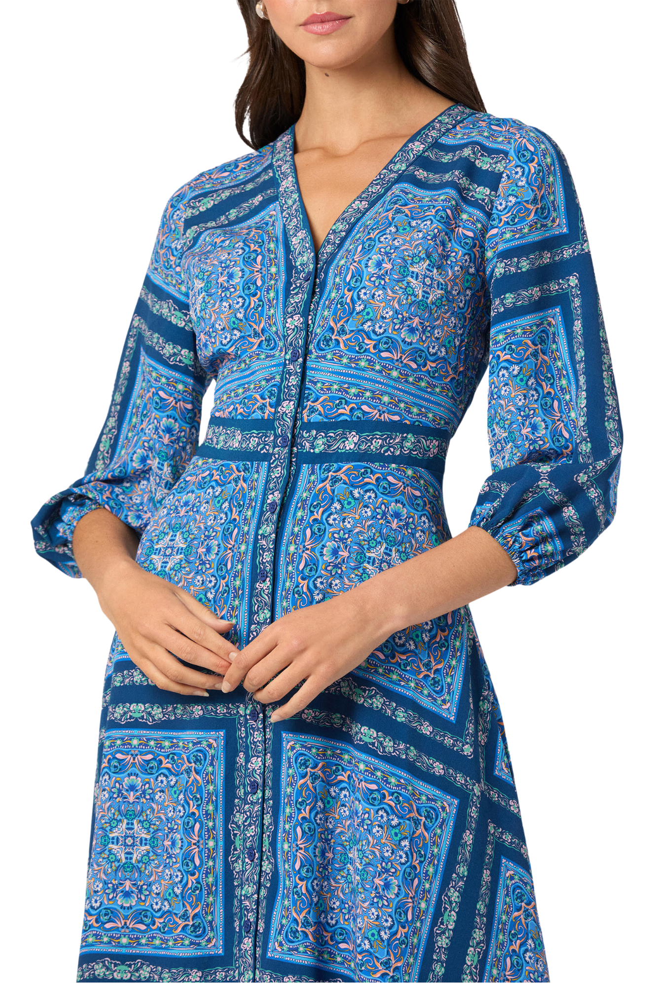 shoshanna-lauren-dress-blue-geometric