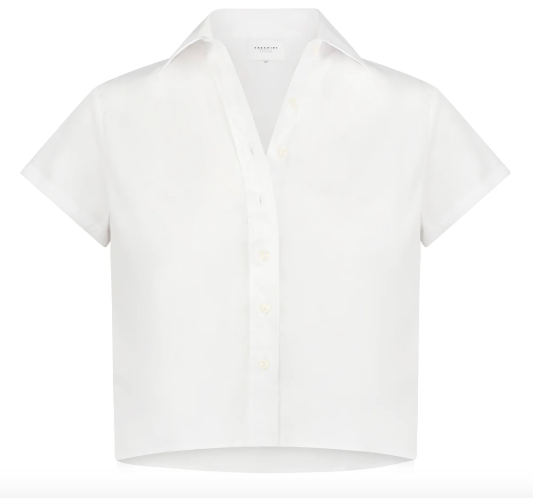 Boxy Short Sleeve Cropped Shirt