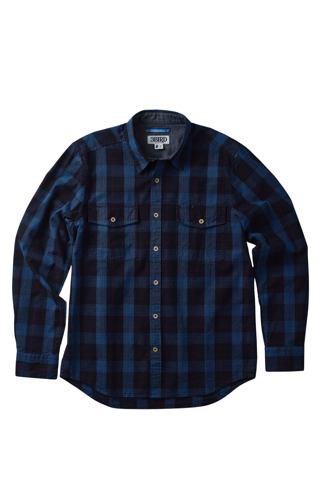 3-bird-Stellar-Long-Sleeve-Shirt-Neptune-Rosario-Plaid