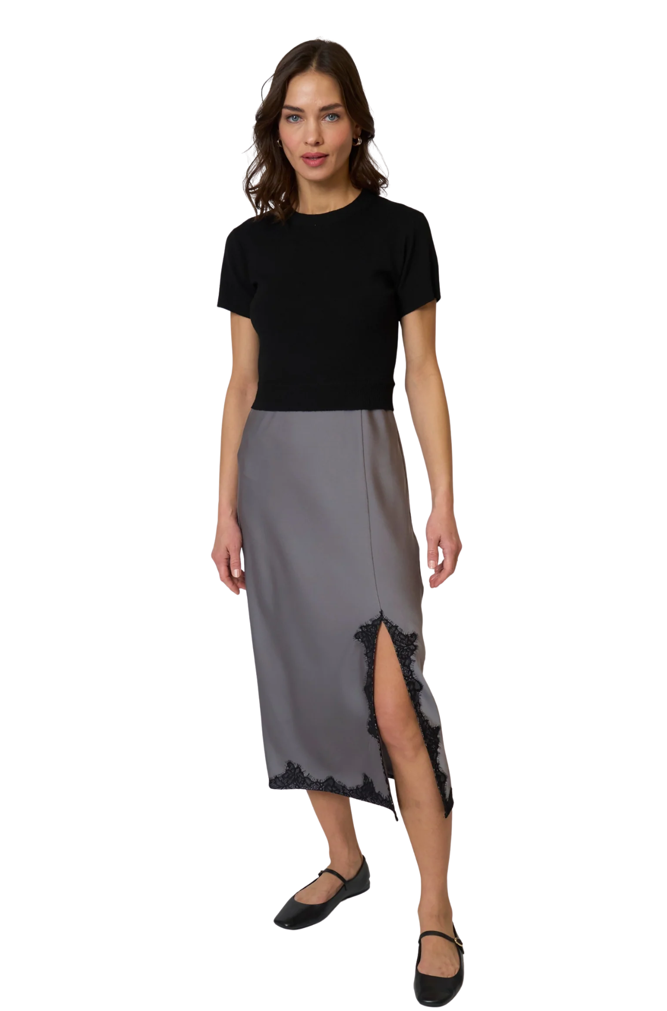 Central-Park-West-Celeste-Lace-And-Sweater-Combo-Dress