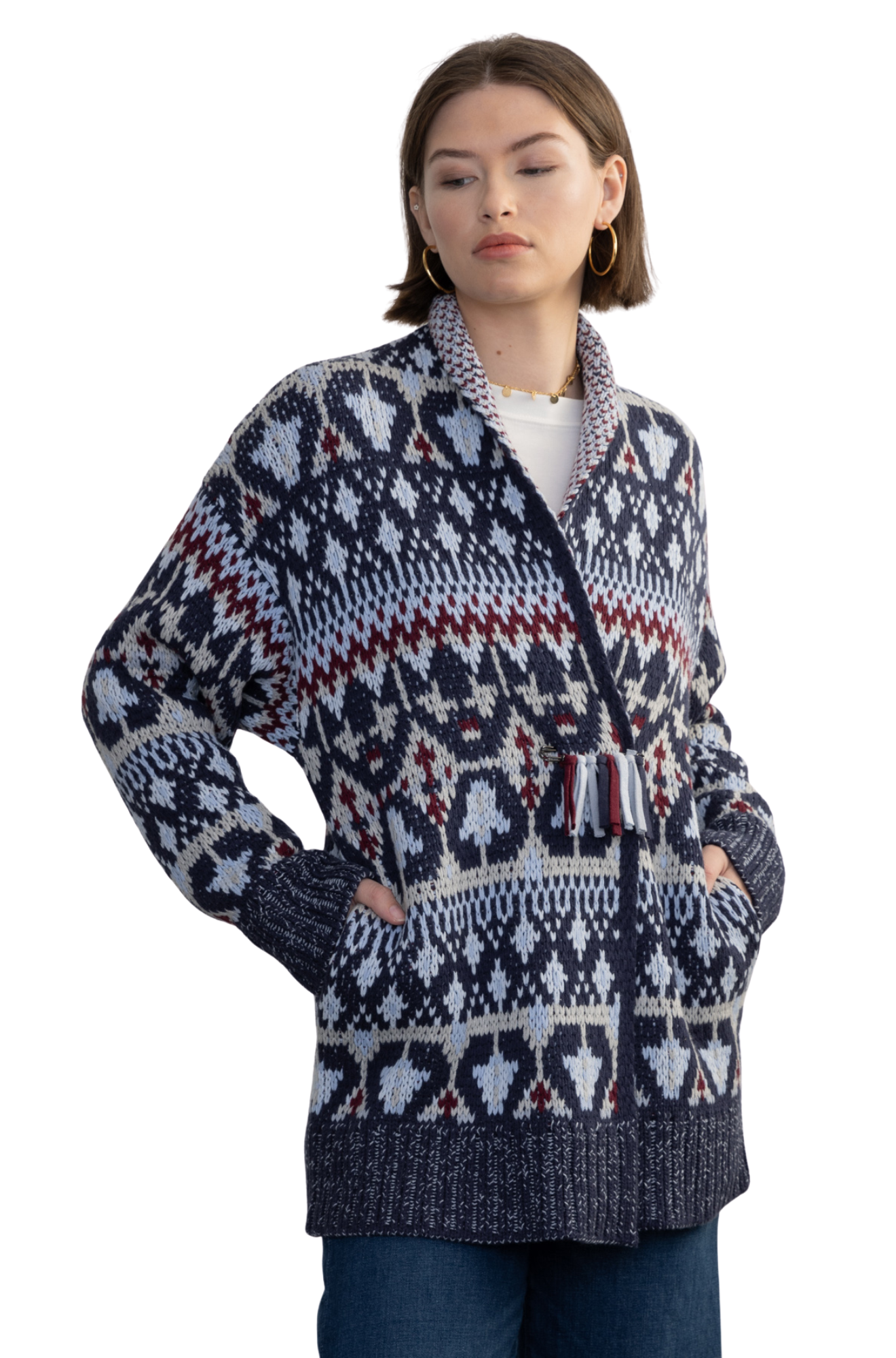 Margaret-O'Leary-Fairisle-Coat-blue-red