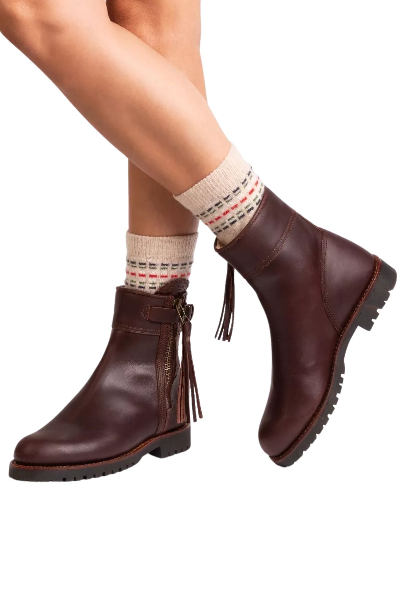 Cropped Wool-Lined Tassel Boots
