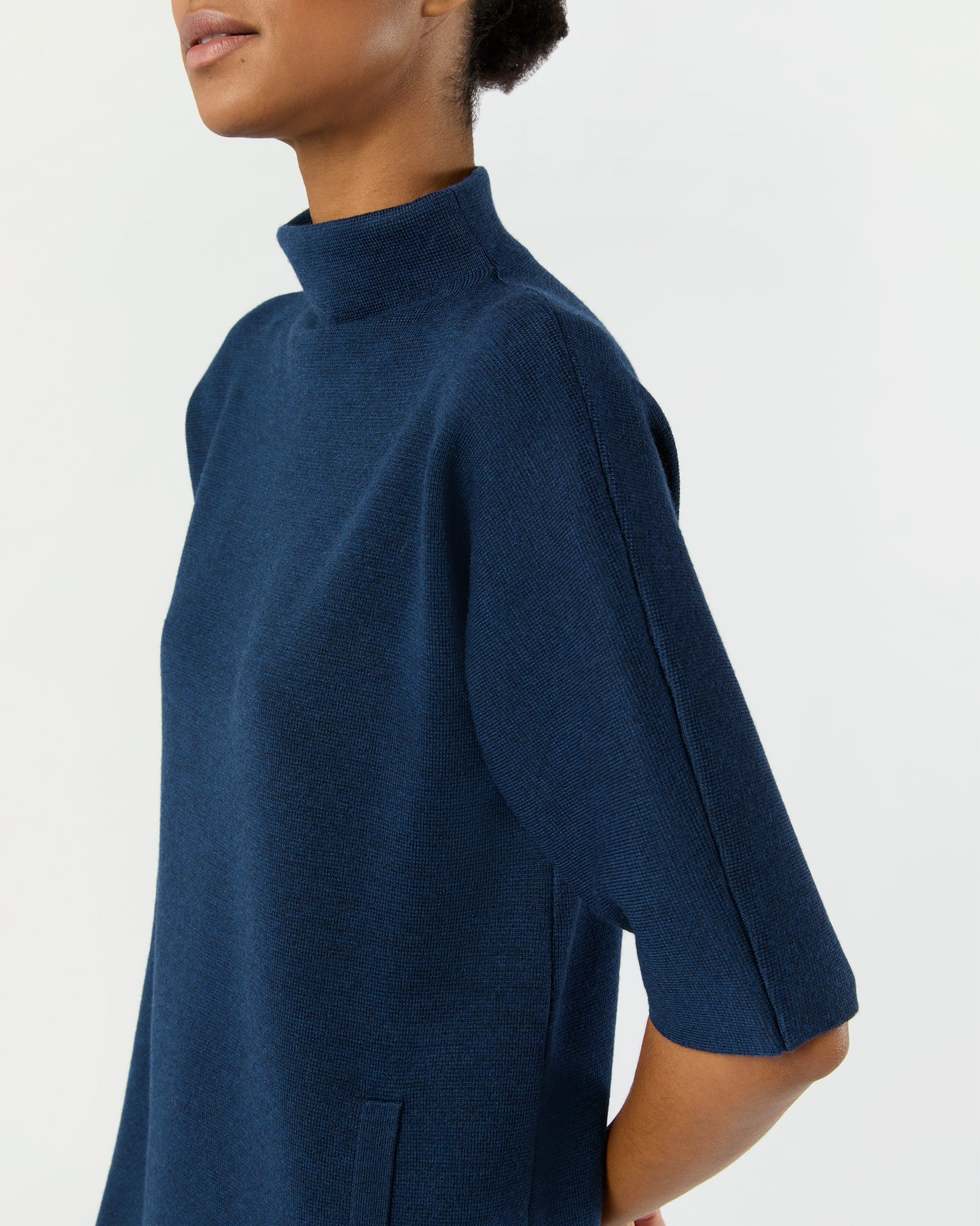 Rowan Short-Sleeved Funnel-Neck Dress