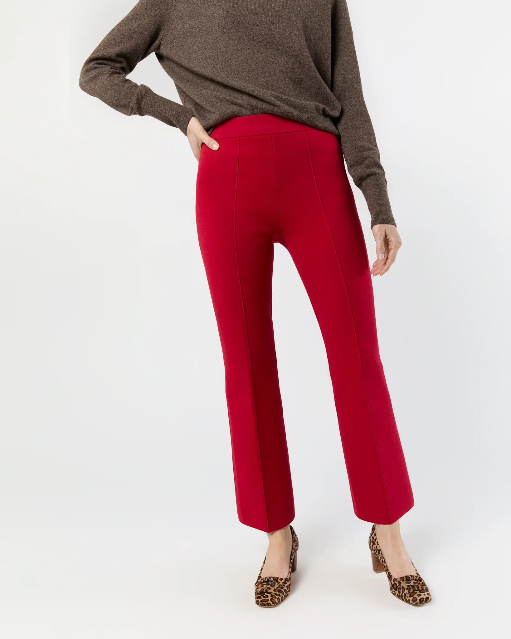 Lara Knit Flare Cropped Pant