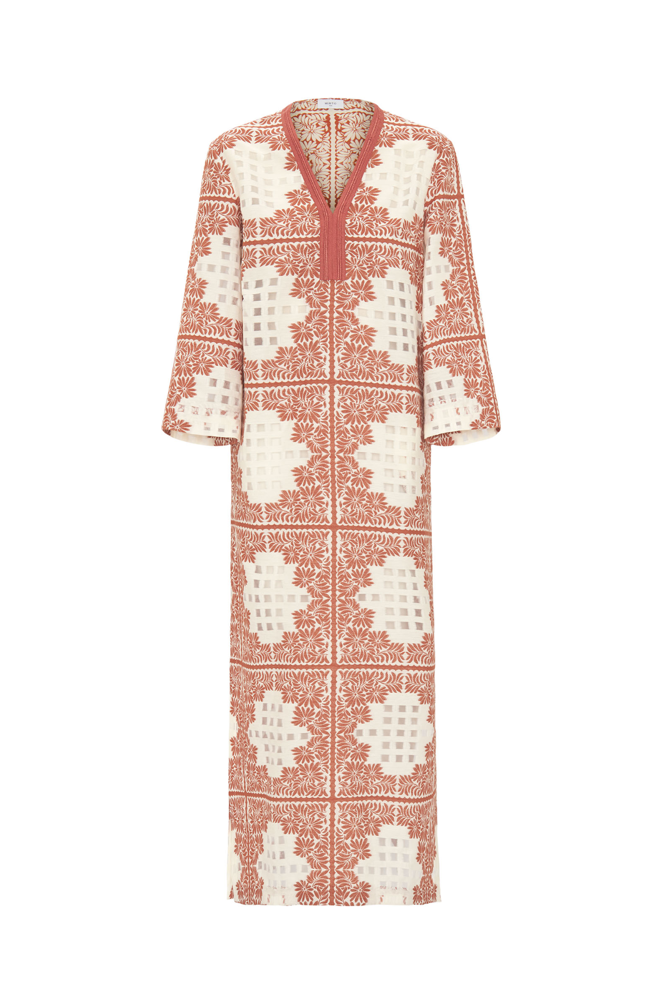 Jacquard Floral Squares Kaftan