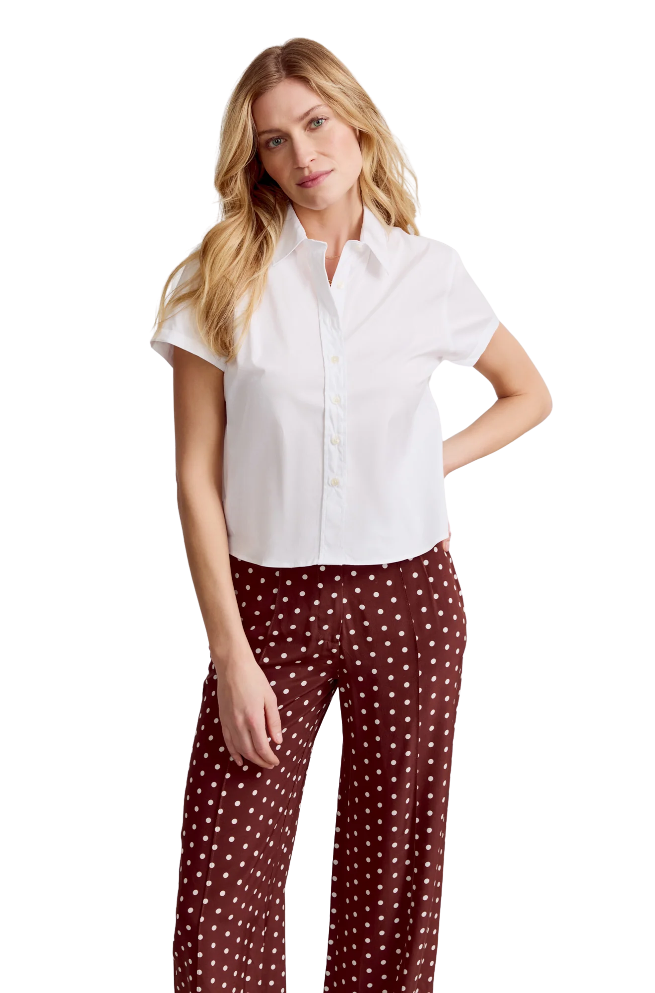 Boxy Short Sleeve Cropped Shirt