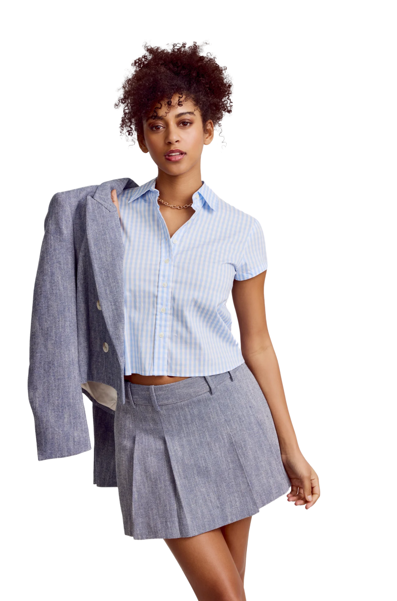 Boxy Short Sleeve Cropped Shirt