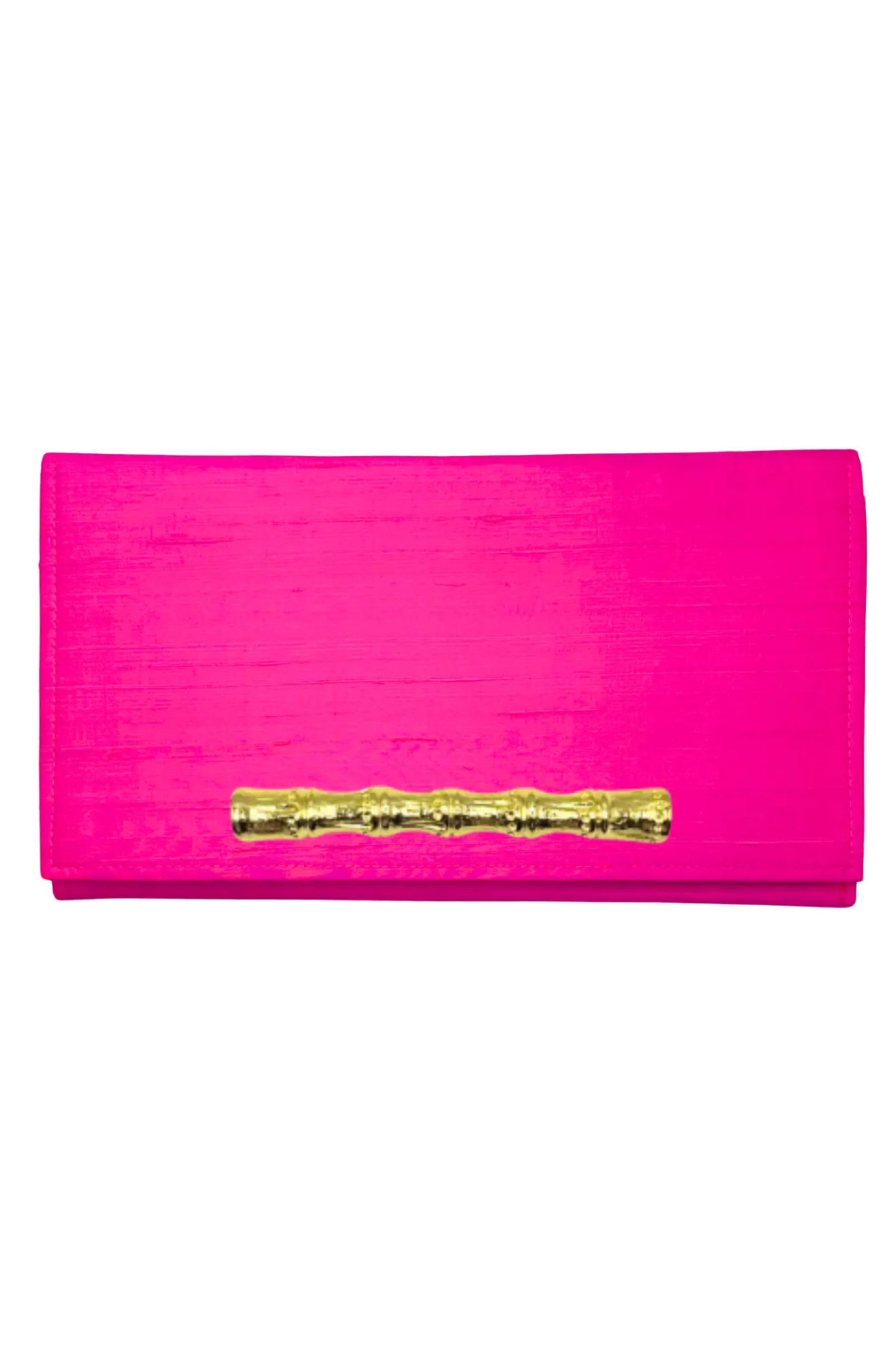 Hot Pink Dupioni Silk Cindy Clutch w/ Magnetic Snap