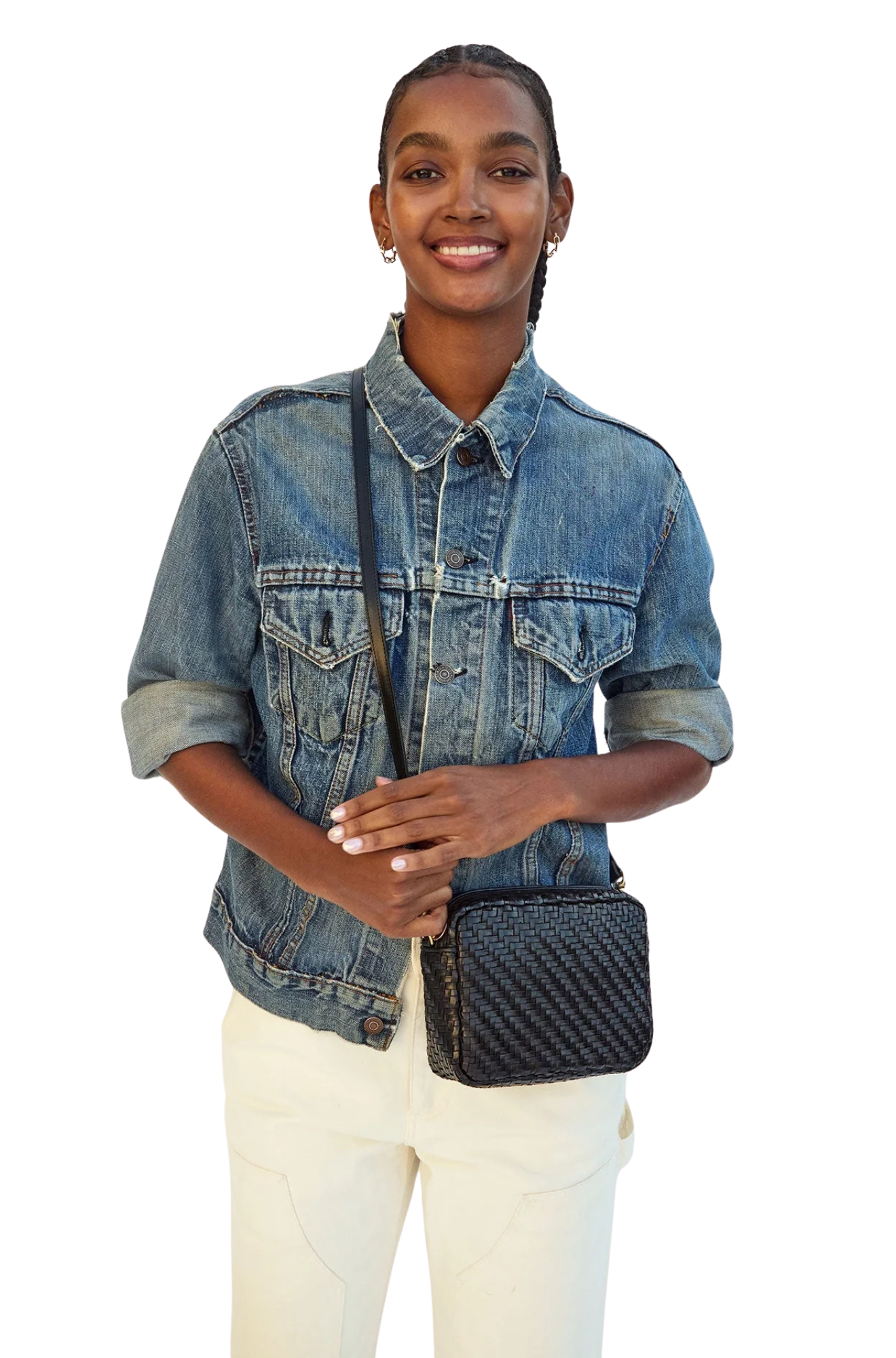 Woven Checker Midi Sac