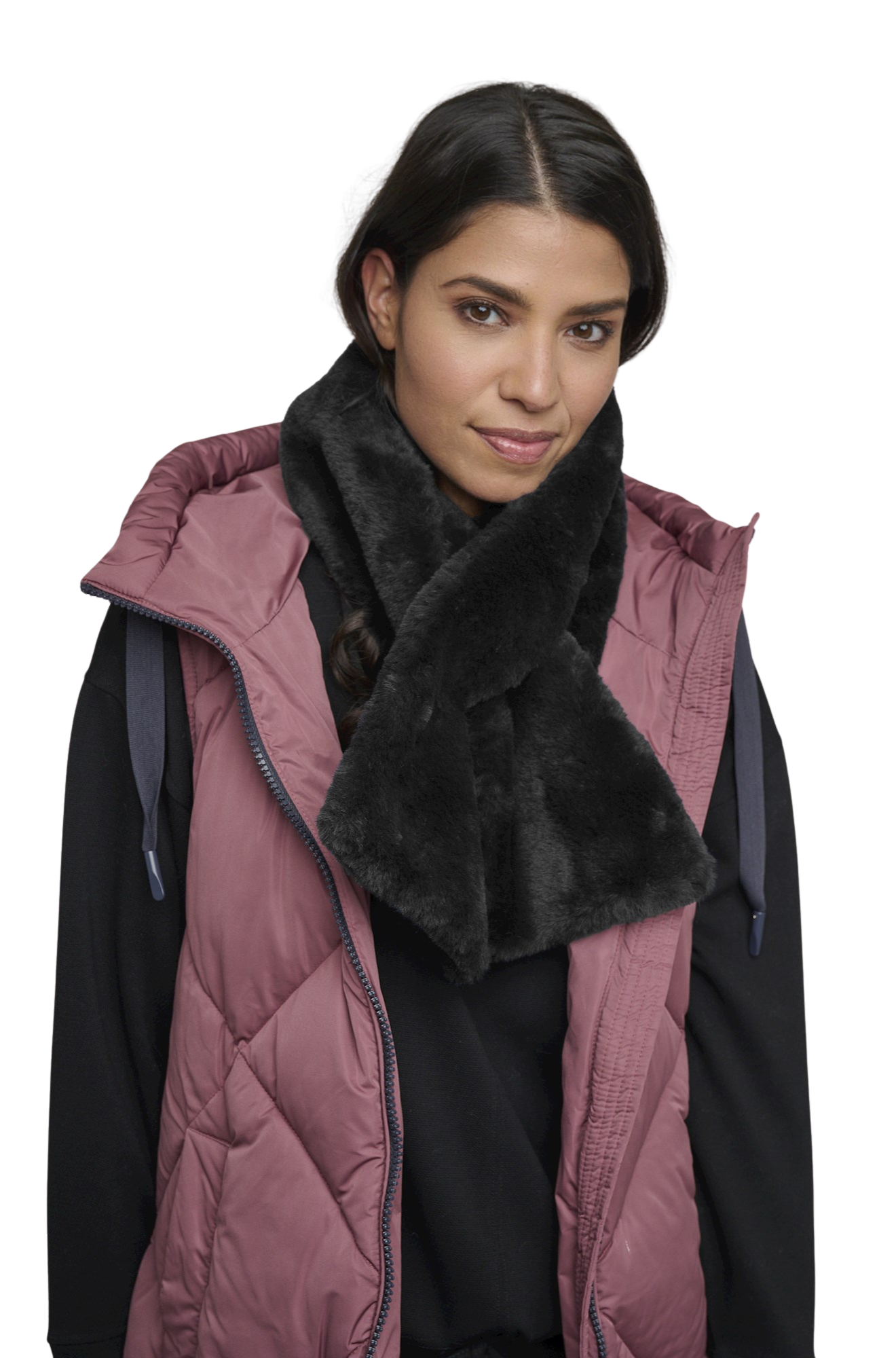 Stip faux fur scarf