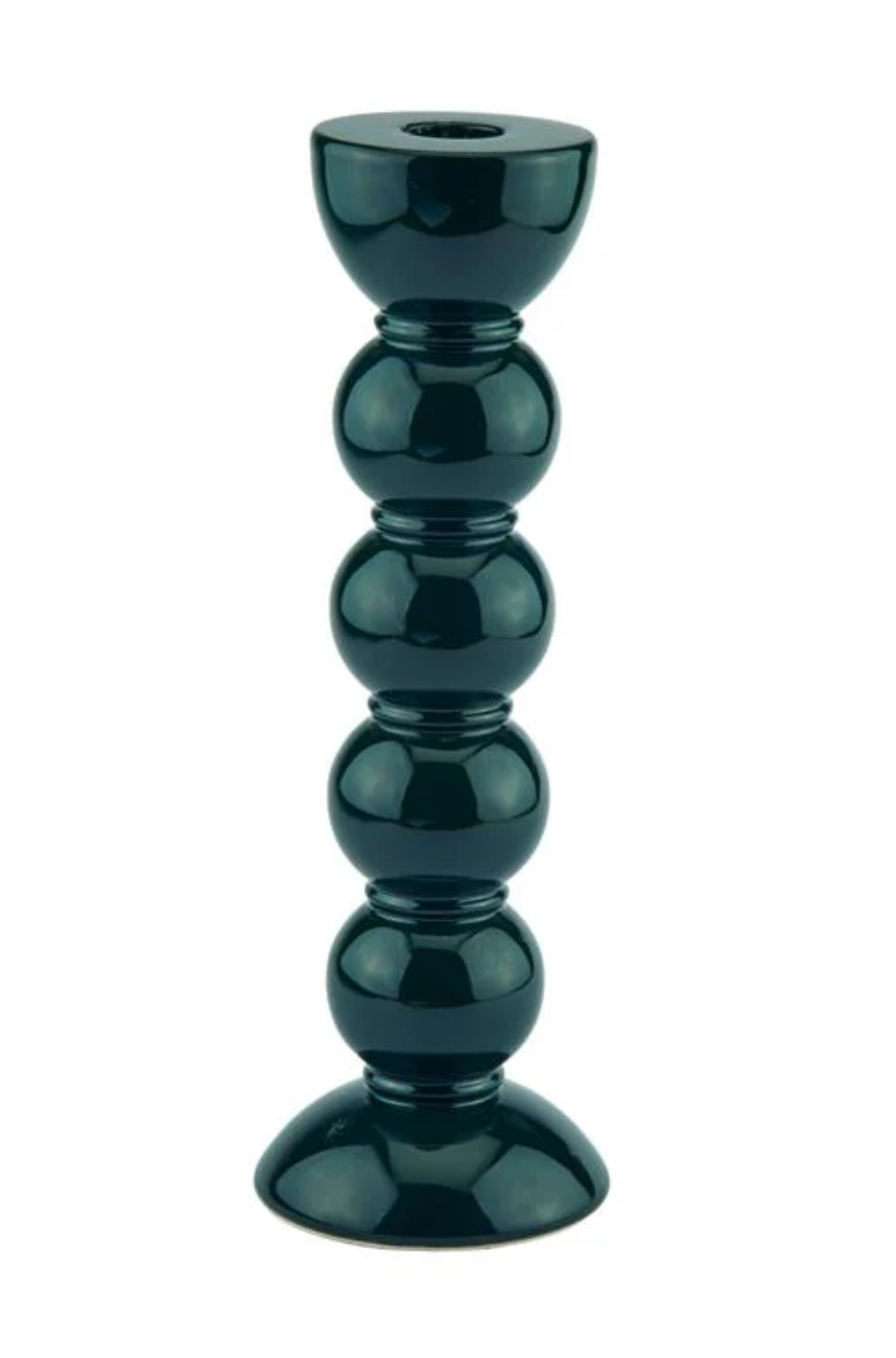 tall lacquered bobbin shaped candlestick