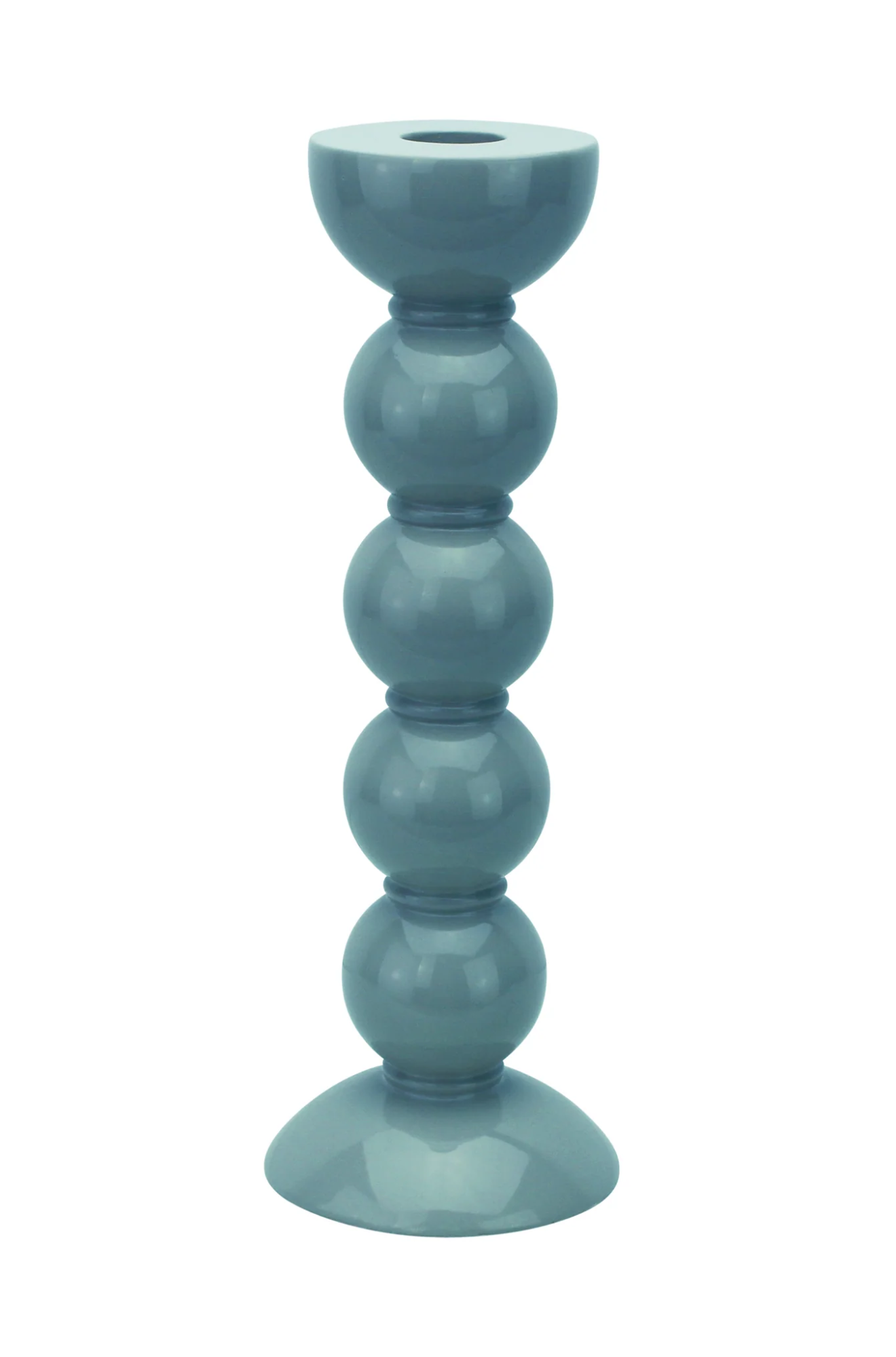 tall lacquered bobbin shaped candlestick