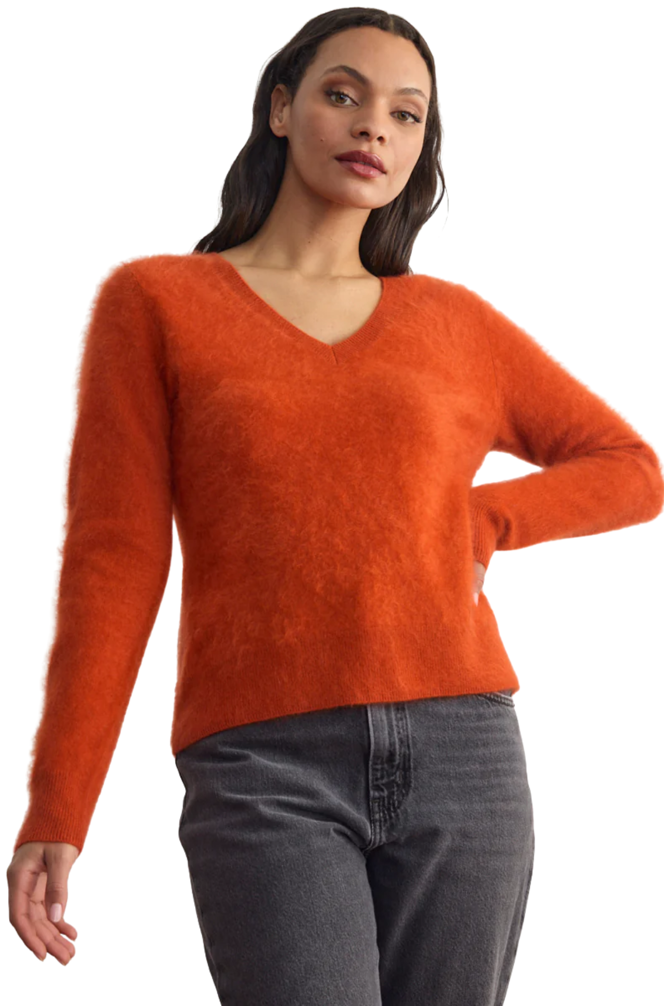 Brushed Cashmere Vee