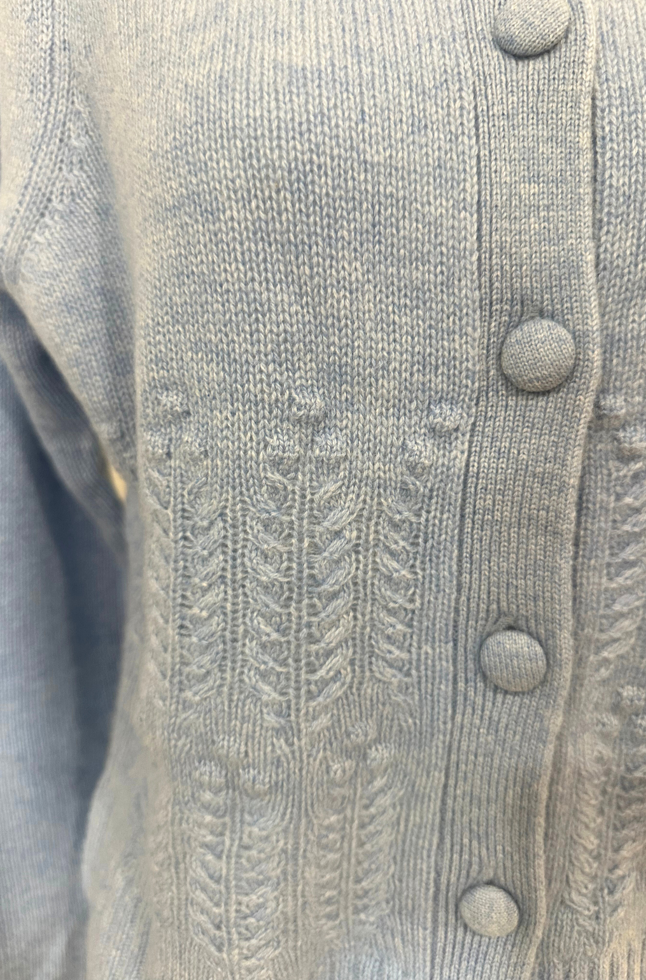 Puff Sleeve Popcorn Stitch Cardigan