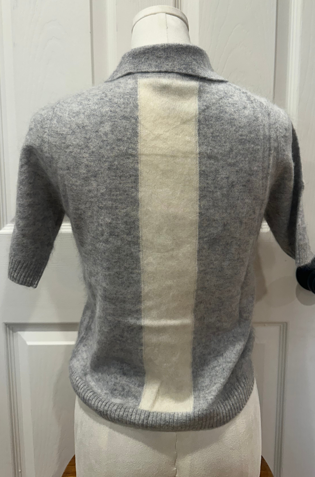 Cropped S/S Polo W/ Colorblock Stripe