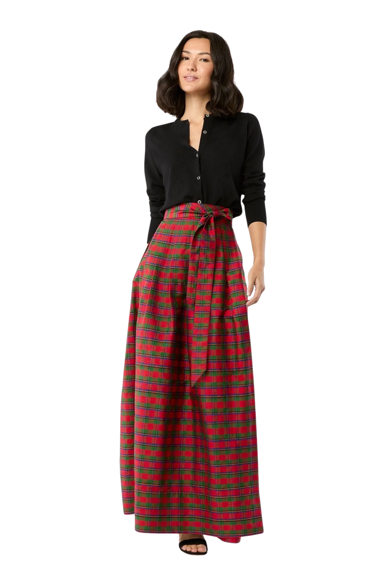 Pleated Wrap Skirt