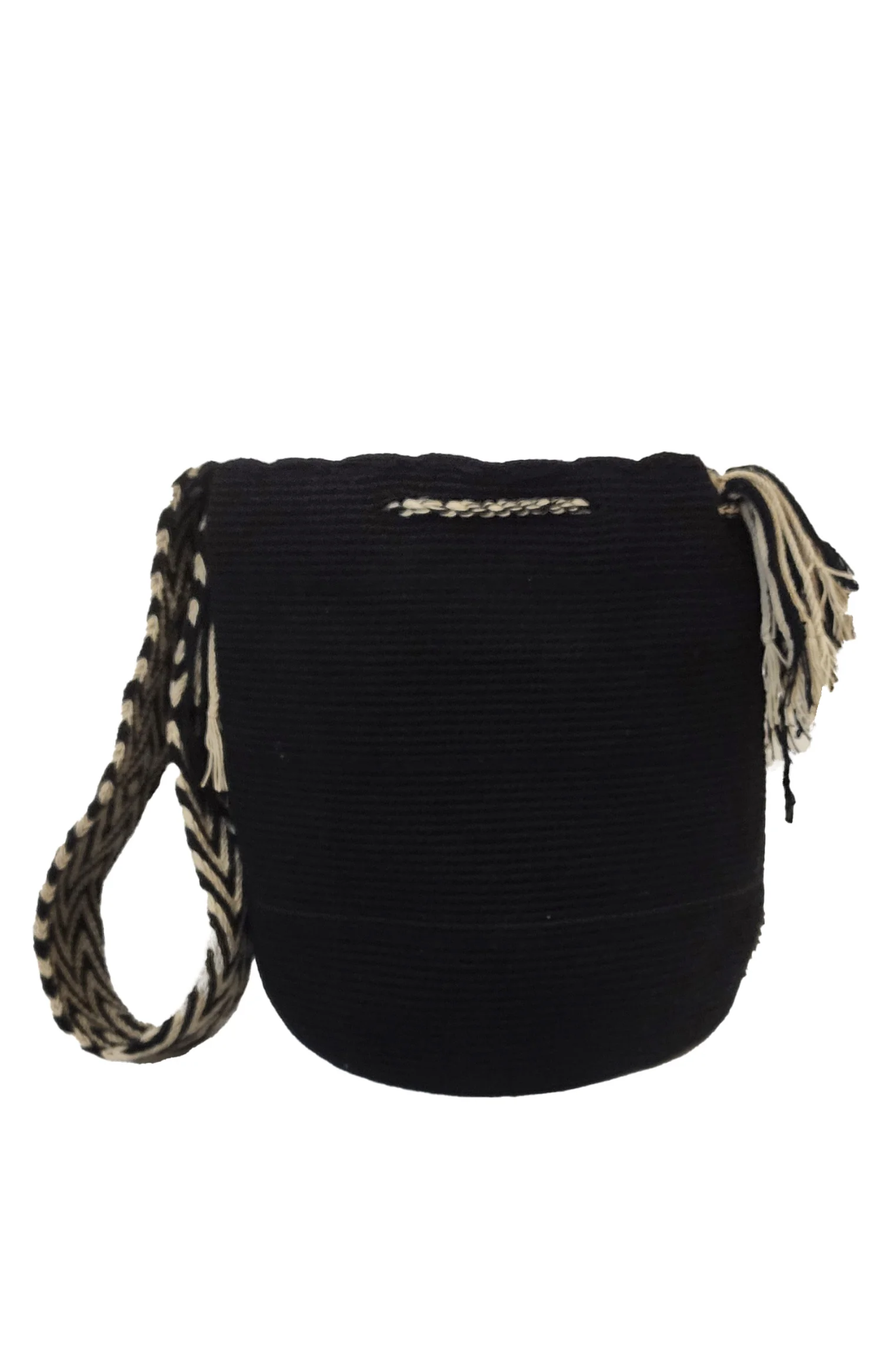 Wüitüsü-Robin-Unicolor-Large-Handmade-Wayuu-Mochila-Bag-black