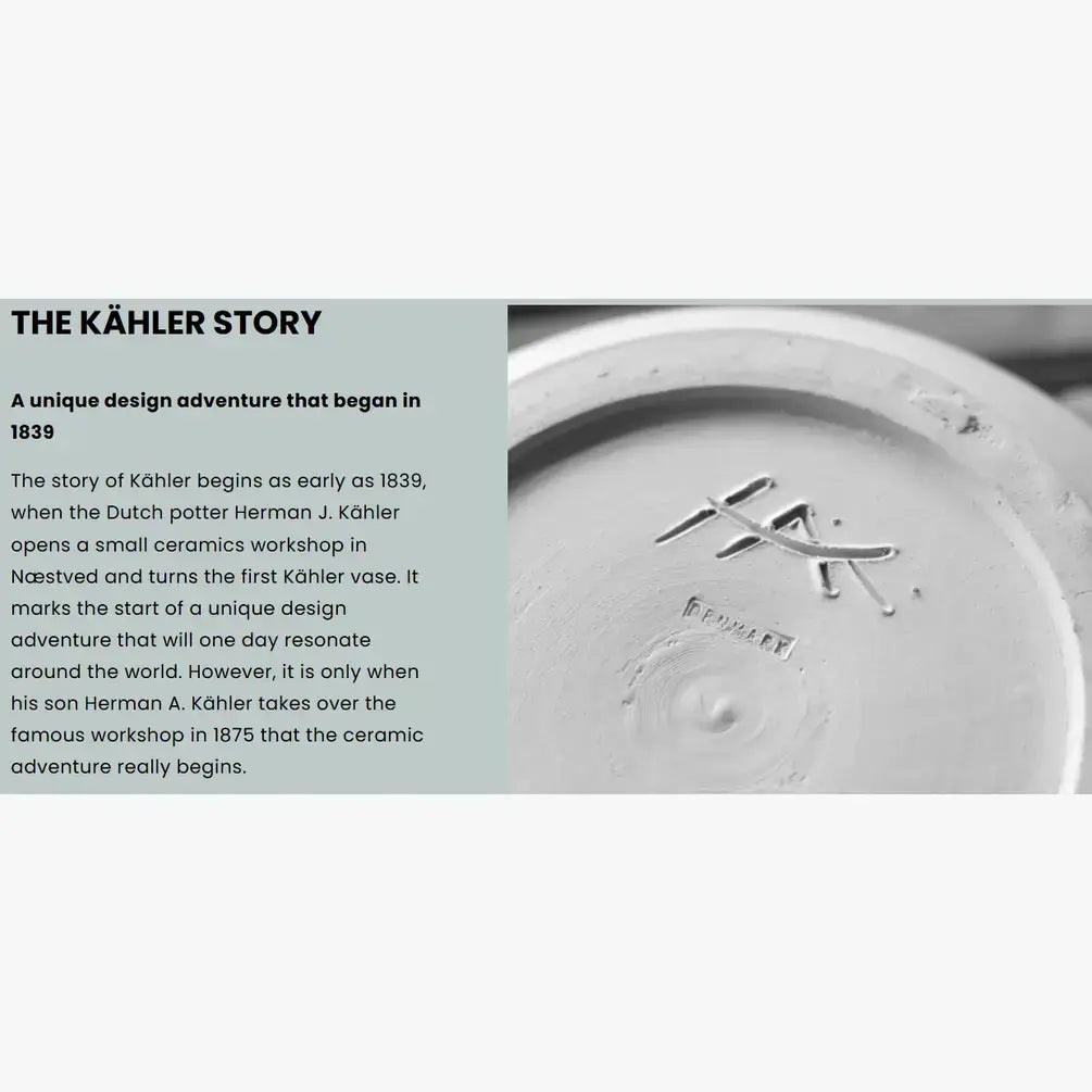 Kähler - Signature - 7.9" Ceramic Vase w/ Arrangement Plate