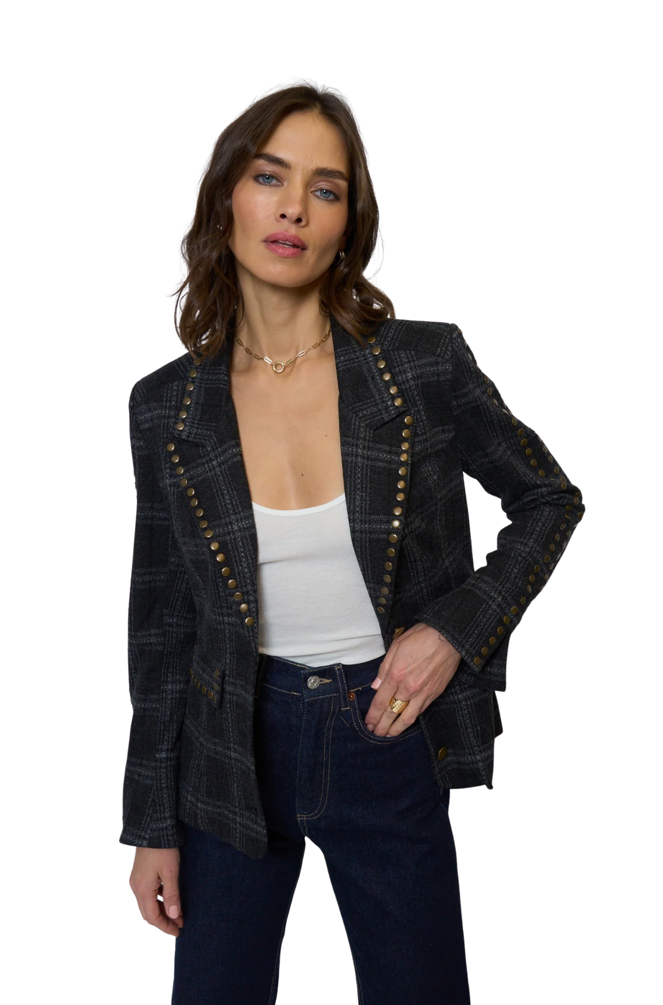 central-park-west-Jay-Plaid-Studded-Jacket