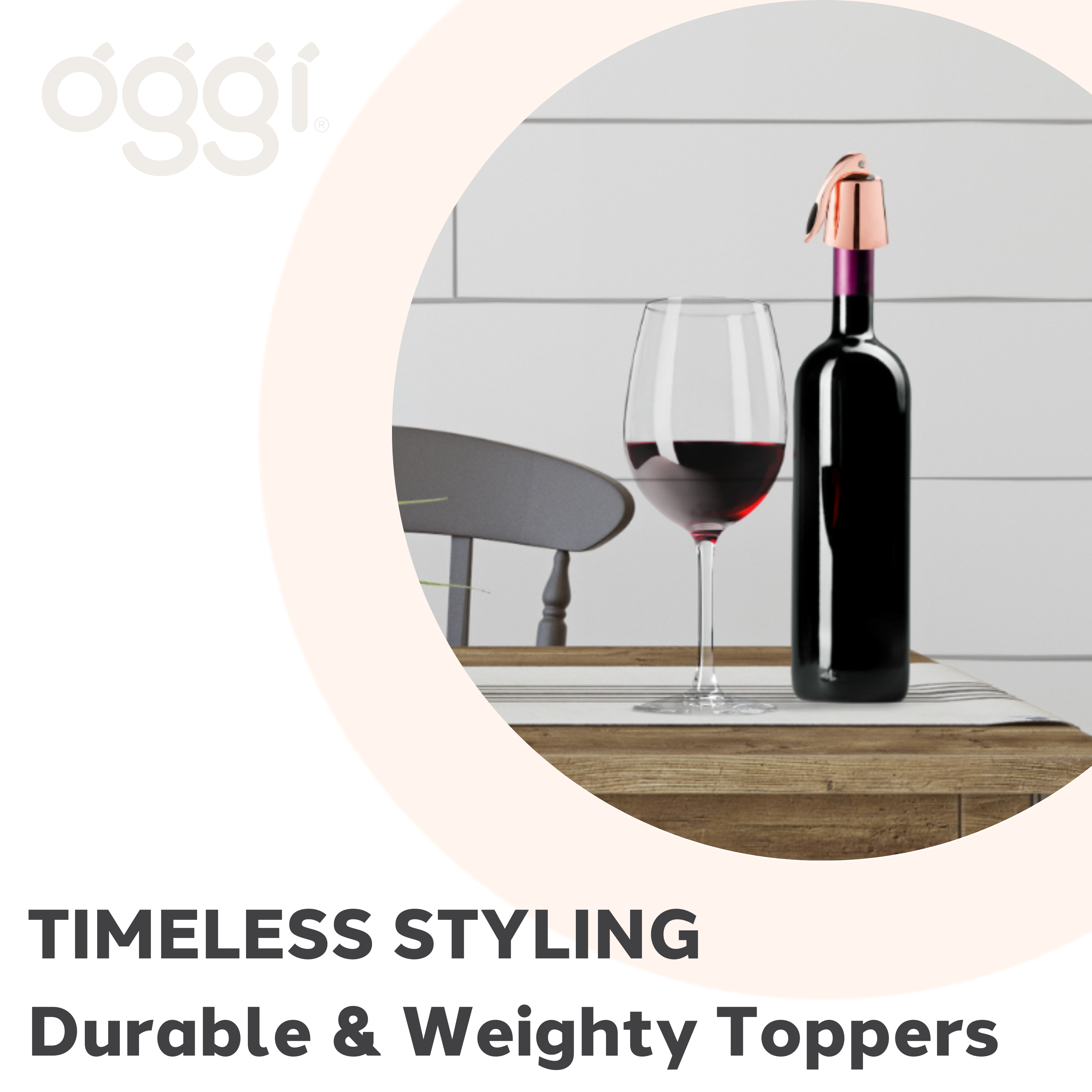 Set of 2 Airtight Bottle Stoppers, Copper