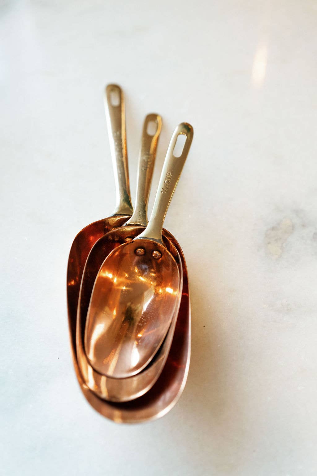 Copper Measuring Scoops - Set of 3