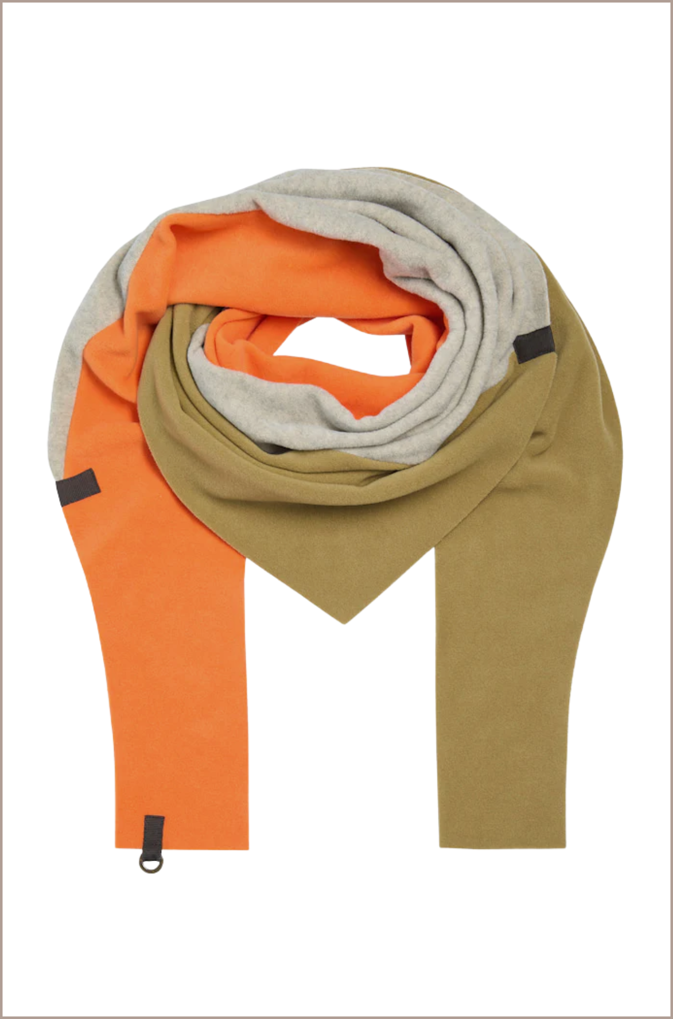 henriette-steffensen-orange-patch-triangle-scarf-fleece