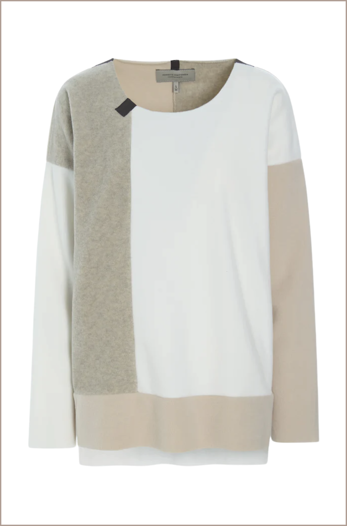 henriette-steffensen-patch-sweater-fleece-white-beige